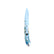 Reverse side of Yooper pocket knife 26-541 with blade open, blue box elder burl handle and silver pocket clip.