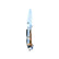 Reverse side of Yooper pocket knife 26-551 with blade open, dark acrylic and golden burl handle, and silver pocket clip